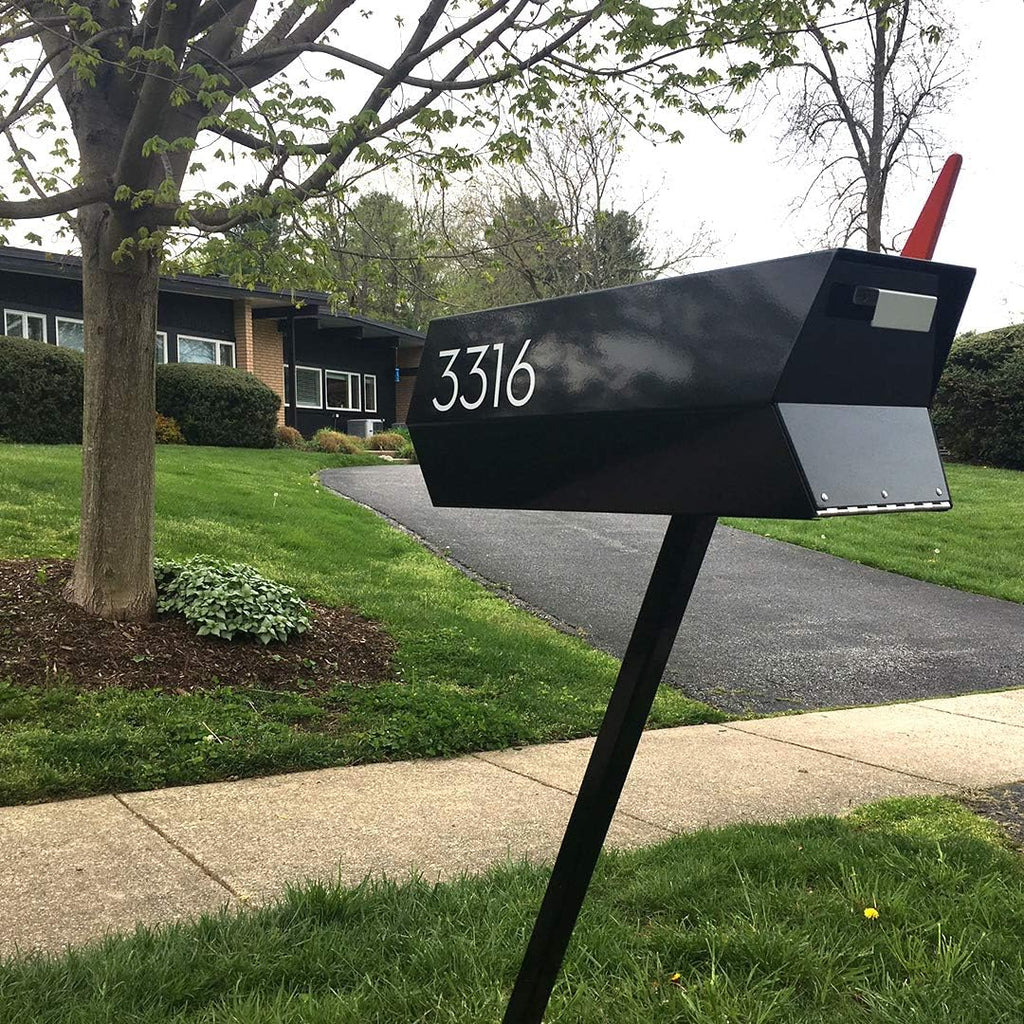 modbox USA Mid-Century Modern Curbside Mailbox | Solid Color (Black)