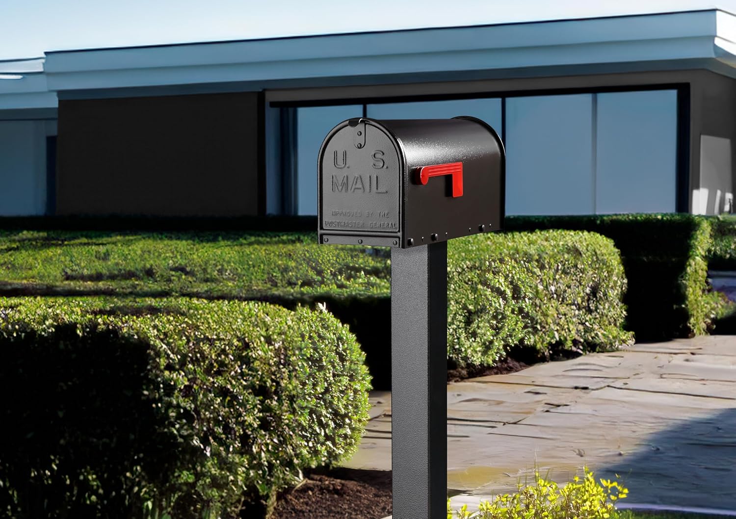 Janzer Post with Mailbox (Bronze Post with Black Mailbox)