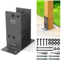 Hulave 2Pack Stainless Steel 6 x 6 (Actual: 5.5' x 5.5') Post Base, Suitable for Terrace Railing, Fence, Gazebo, Porch, etc Concrete Support Anchor Base Post Anchor Bracket (Dark Gray)