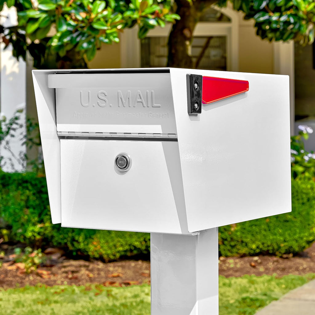 Mail Boss 7509 Mail Manager Curbside Locking Security Mailbox, Alpine White