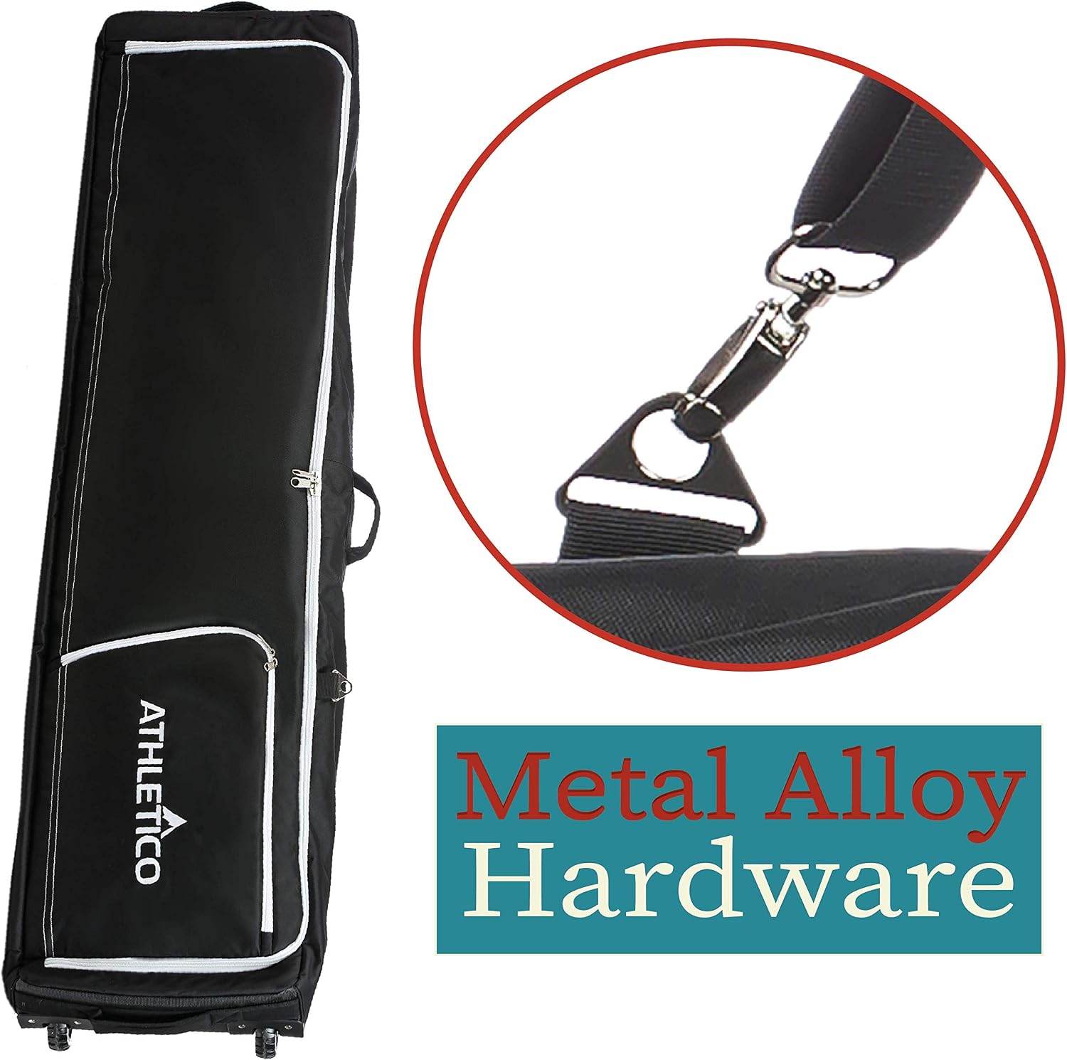 Athletico Conquest Padded Snowboard Bag With Wheels - Travel Bag for Single Snowboard and Snowboard Boots