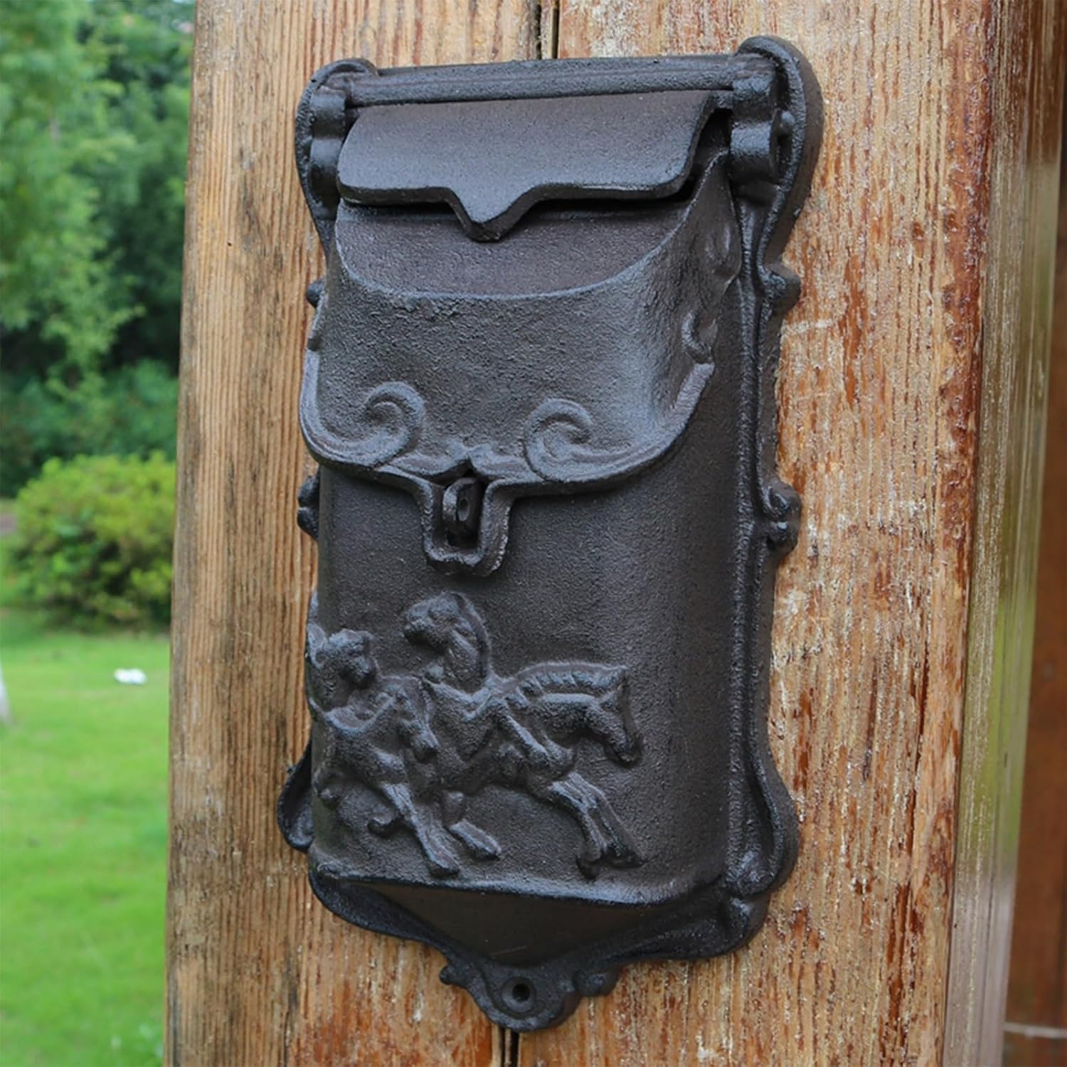 MELPHI Metal Mailbox Wall Mount, Retro Mailbox, Secure Post Box, Easy Mount, Outdoor Decoration, Mail Manager for Mail/Newspaper/Post/Letter/Magazine