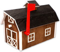 AmishToyBox Deluxe Wooden Mailbox, Dutch Barn Style (Chestnut with White Trim), Amish-Made