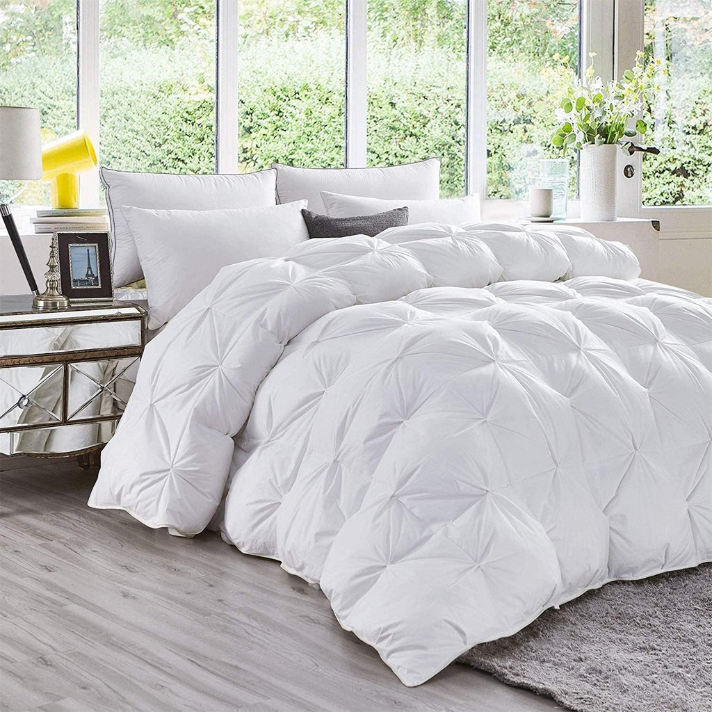 9.8 NEWTON Modern Solid 1600-TC Diamond Pinch Down Alternative Comforter Twin XL Size 68 x 92 Inches 1-Piece All-Season Duvet Insert, 850 GSM Micro Fill & All Side Corner Tabs 100% Egyptian Cotton