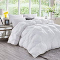 9.8 NEWTON Modern Solid 1600-TC Diamond Pinch Down Alternative Comforter Full Size 82 x 86 Inches 1-Piece All-Season Duvet Insert, 850 GSM Micro Fill & All Side Corner Tabs 100% Egyptian Cotton