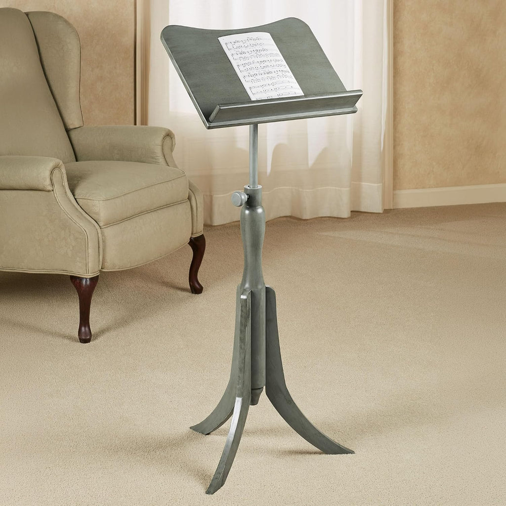 Touch of Class Parke Music Sheet Stand - Wooden - Gray - Adjustable - Wood Stands for Conductors - Library Lectern for Atlas, Dictionary - Auditorium, Meeting Room, Classroom for Speeches