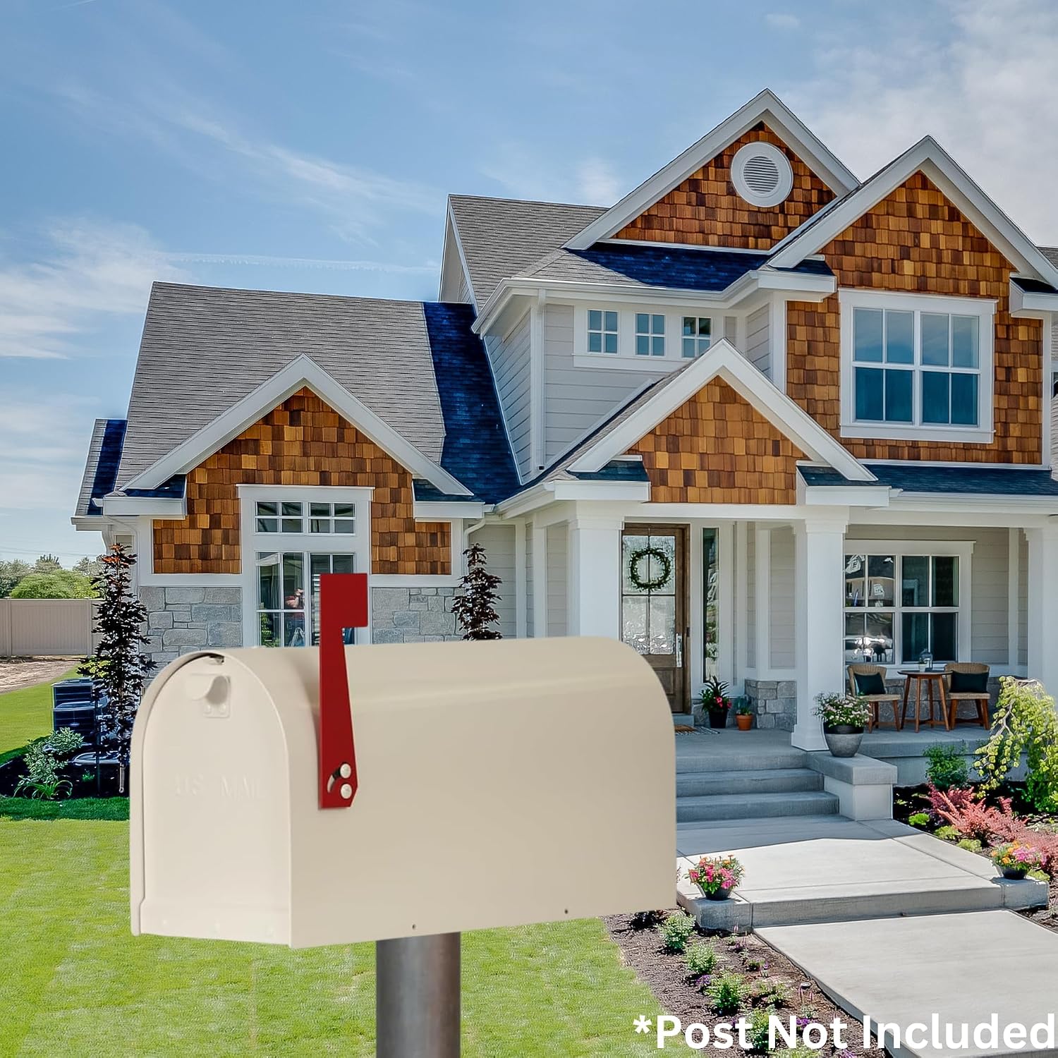 Special Lite Titan Aluminum Curbside Mailbox - White Aluminum Mailbox for Post Mount - SCH-1016A-WH