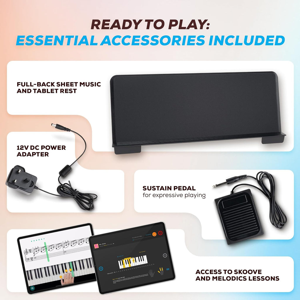 Alesis Recital Pro MKII 88-Key Digital Piano with Weighted Hammer-Action Keys, Speakers, 25 Sounds, USB MIDI and Audio, Sustain Pedal, Skoove and Melodics Piano Lessons