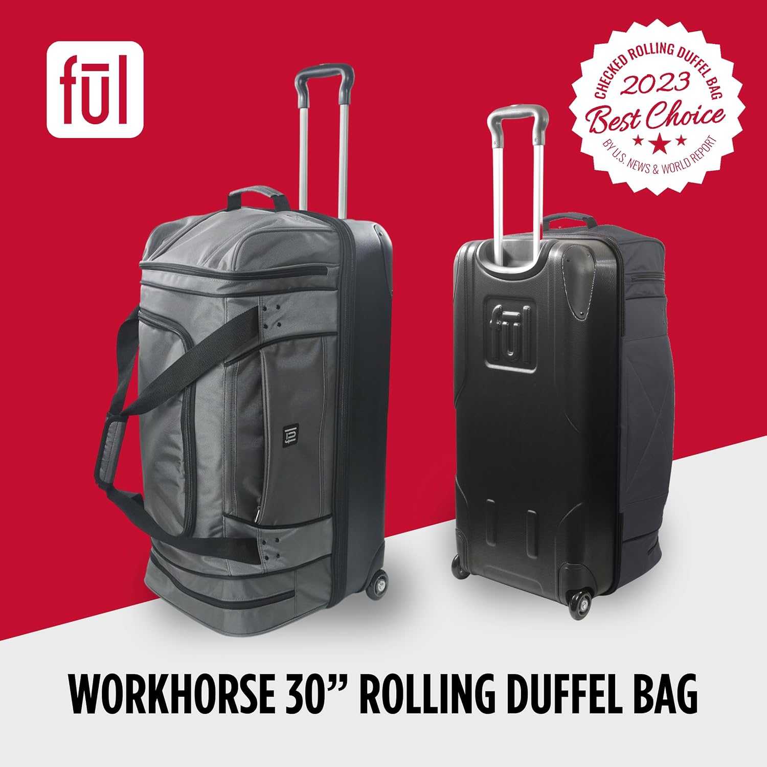 Workhorse Large Rolling Duffle Bag with Wheels | 30 Inch Checked Large Luggage Bag for Travel