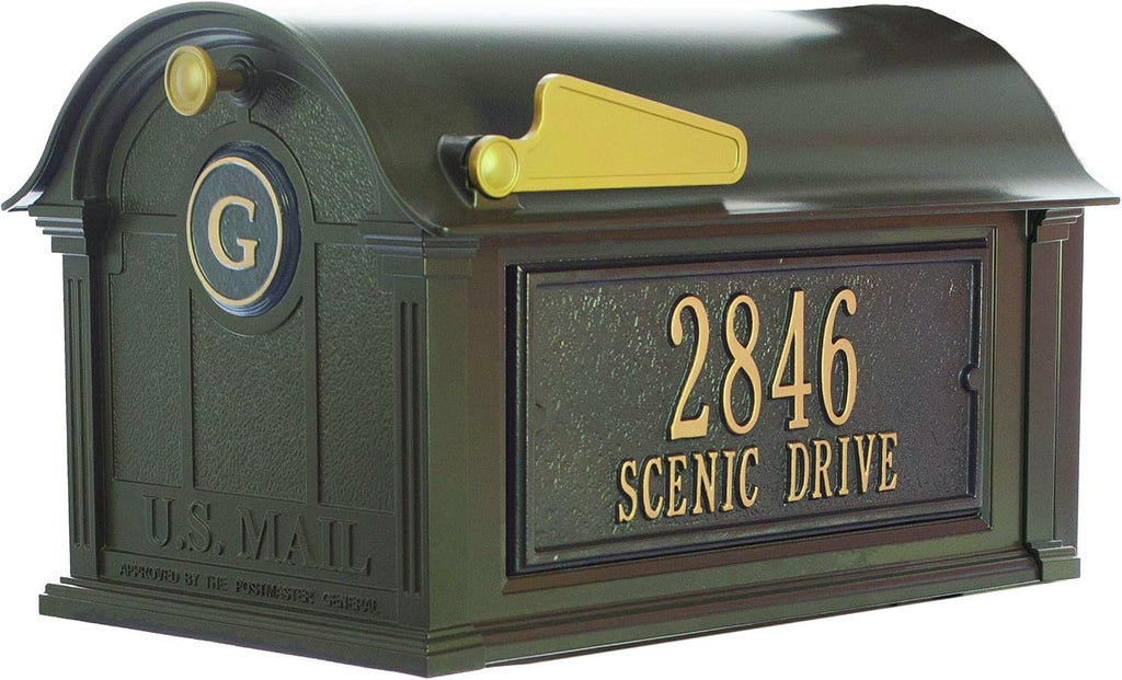 Whitehall™ Personalized Whitehall Balmoral Mailbox with Door & Side Address Plaques Personalized Mailbox (3 Colors Available)