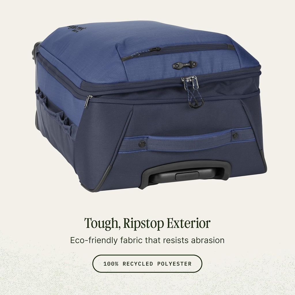 Eagle Creek Expanse 4-Wheel 22' Carry-On Luggage - Rolling Four-Wheel Carry-On Luggage for Easy Travel - Lockable Zippers - Expandable Main Compartment - Telescoping Handles - Pilot Blue