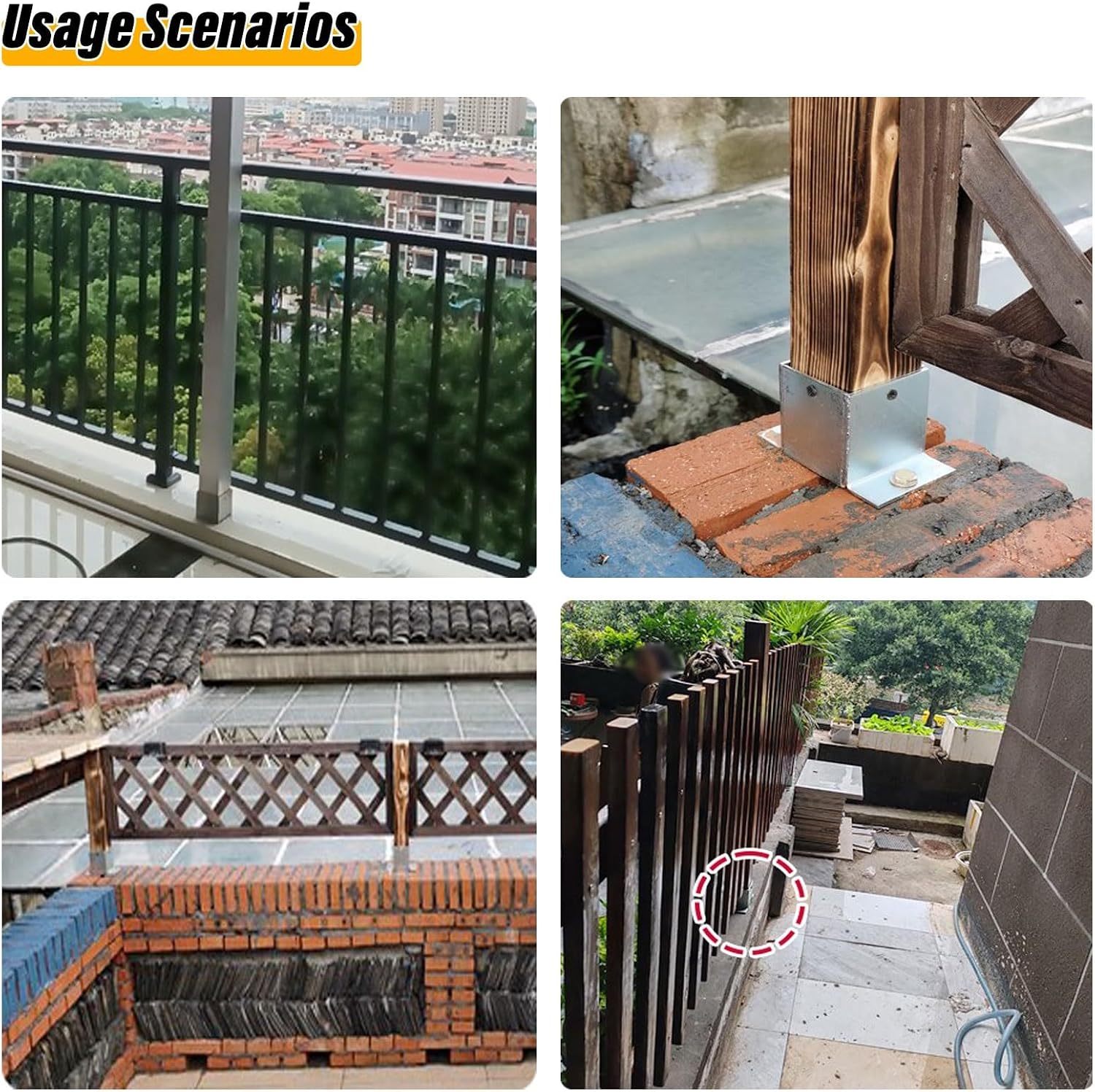 Stainless Steel Post Base, Large Railing Post Brackets/Heavy Duty Fence Post Anchor Fence Post Mounting Bracket for Wooden Posts Mailboxes Deck Post Fence Post, 4 Pcs (Size : 80x80x80mm/3.2x3.2x3.2i
