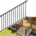 36 in. H x 6 ft. Heavy Duty BH Aluminum Stair Picket Railing, Porch and Deck Railing Kit Supports Up to 800 Lbs, IBC Compliant and Certified, AAMA2604 Powder Coating, Textured Black