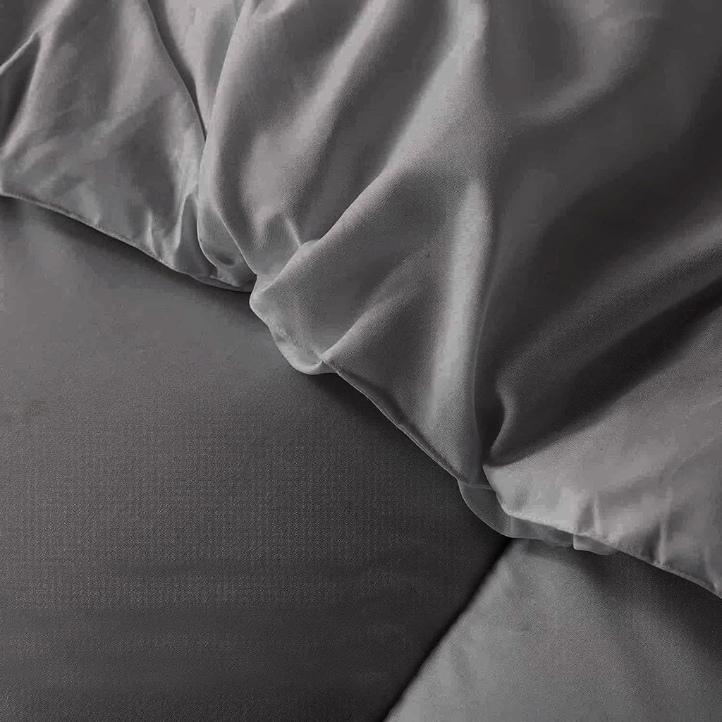 5 PC Straight Line Pattern Comforter Set Premium Super Soft 600 GSM All Season | 1000 Thread Count | 100% Egyptian Cotton ( Full/Queen Size, Dark Grey Color)