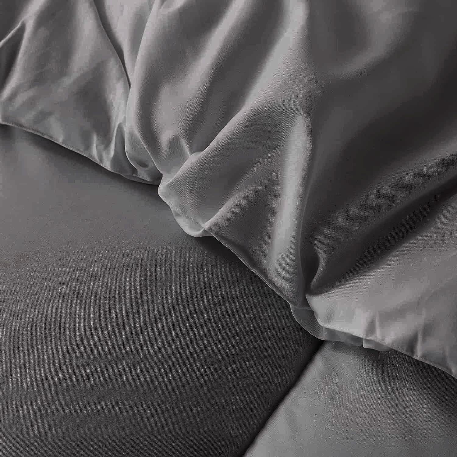 5 PC Straight Line Pattern Comforter Set Premium Super Soft 600 GSM All Season | 1000 Thread Count | 100% Egyptian Cotton ( Full/Queen Size, Dark Grey Color)