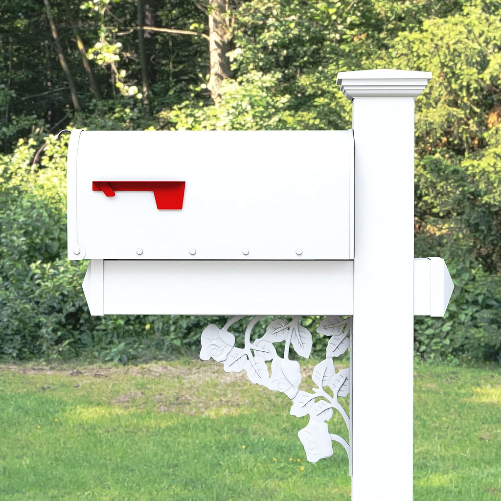 4Ever Products Nixon Vinyl/PVC Mailbox Post with Mailbox, Traditional Style, White