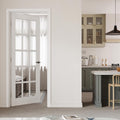 36' x 80' Prehung Door 15-Lite Tempered Clear Glass Slab Doors with Jamb Kit, Solid Core MDF Interior Door for Bathroom Pantry Laundry, Home Doors, Easy Assemble - Left Handed Silver Hinge