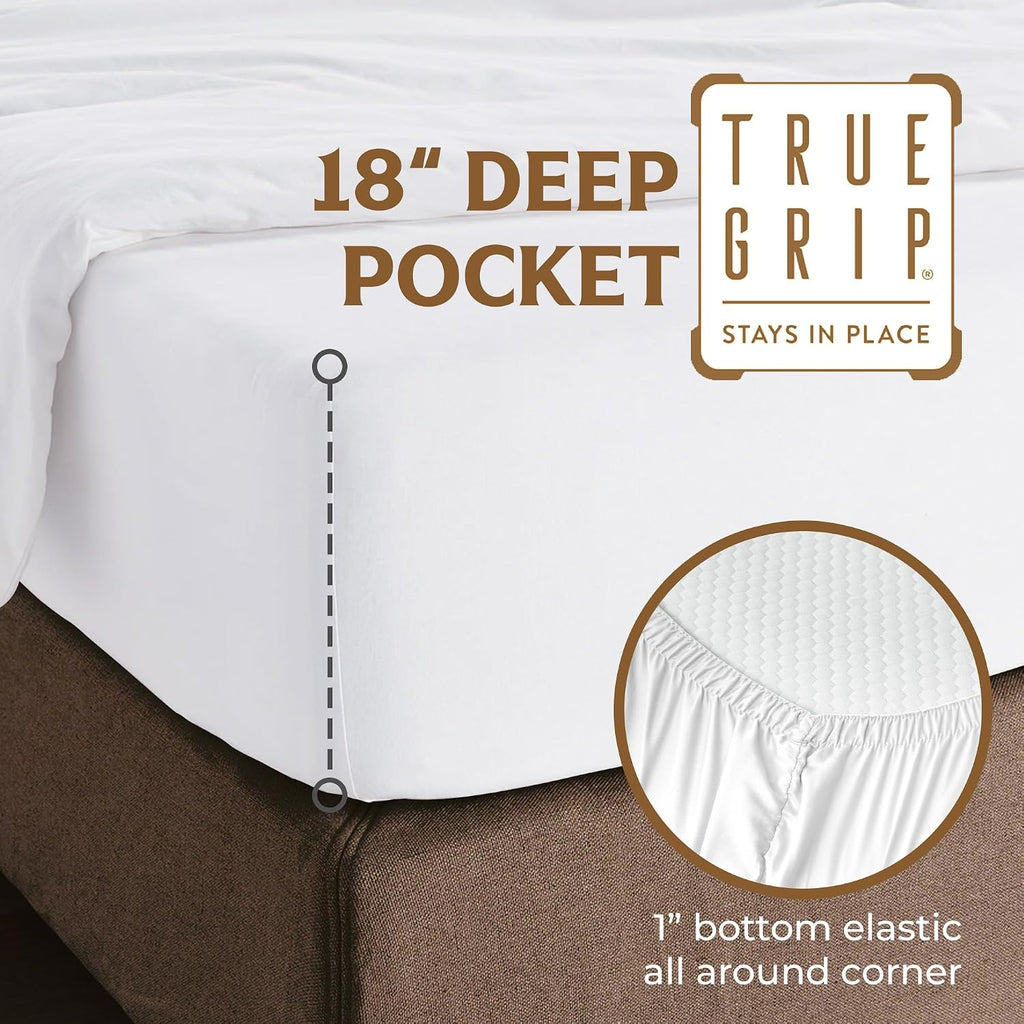 Supreme Elegance 100% Egyptian Cotton Queen Bed Sheets Set, 1000 Thread Count, Hotel Luxury Sateen Bedding, Super Soft, Breathable & Moisture Wicking Sheets, 18' Deep Pocket Fitted Sheet, Arctic White