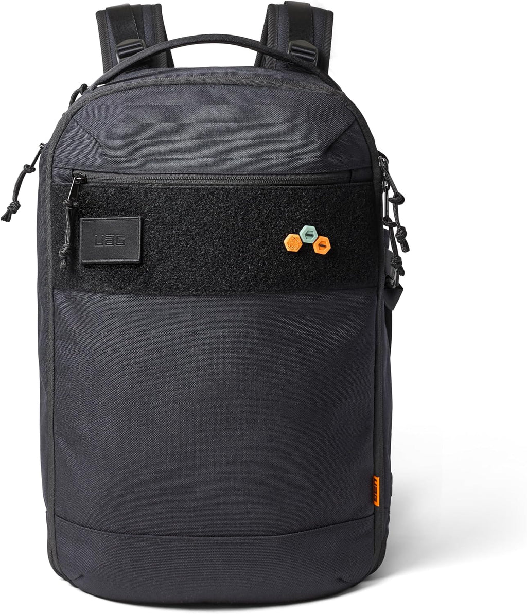 URBAR ARMOR GEAR UAG 24-Liter Laptop Backpack - Fits up to 16' Laptop Clamshell Opening Side Bottle Holder Pocket Travel Carry-on Luggage Daypack, Premium Tech Black