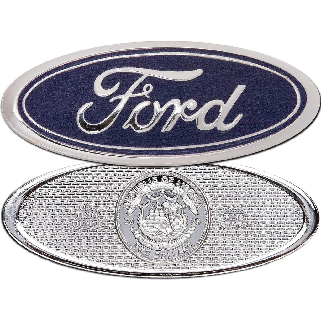 2025 Liberia $2 1 oz. Silver Ford Badge