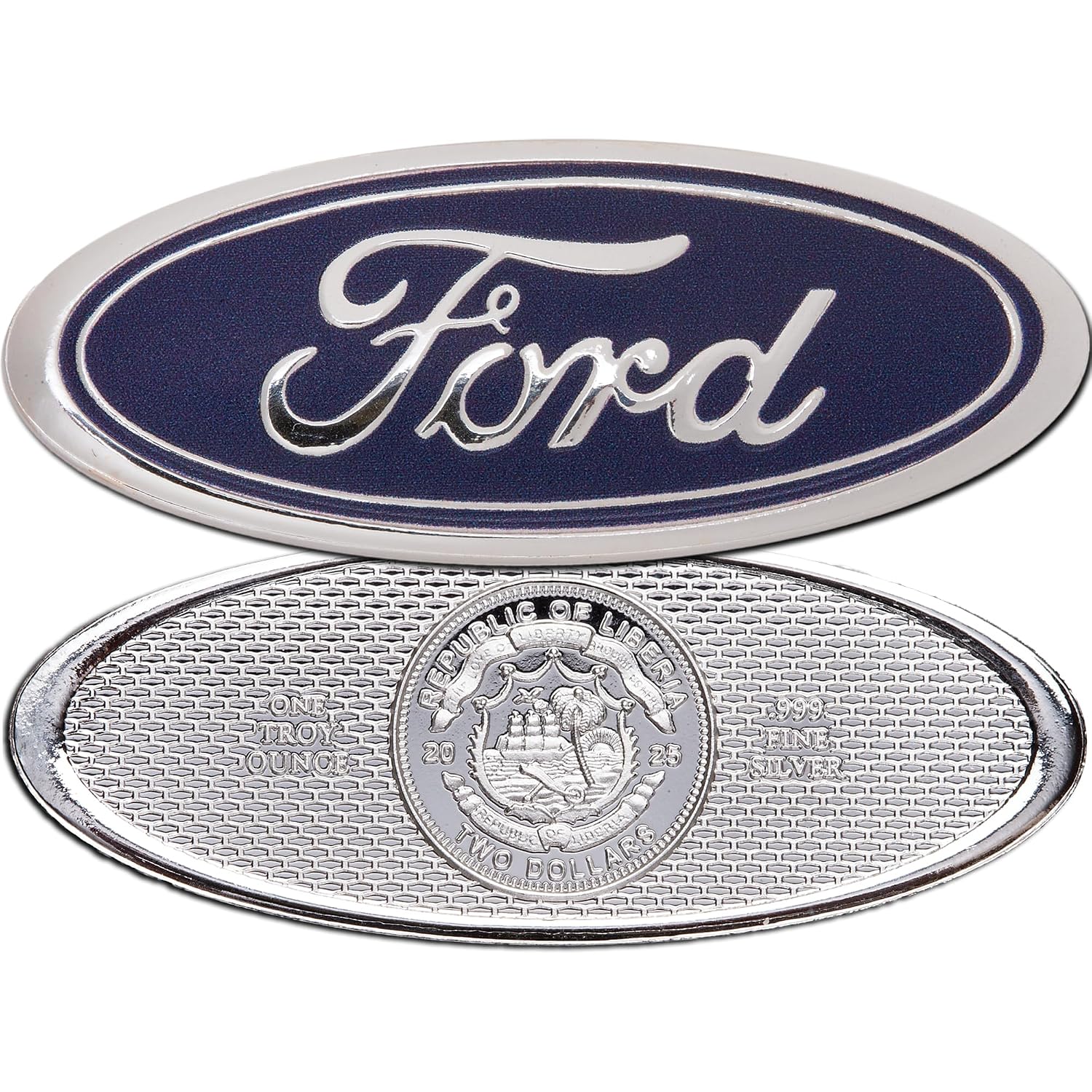 2025 Liberia $2 1 oz. Silver Ford Badge