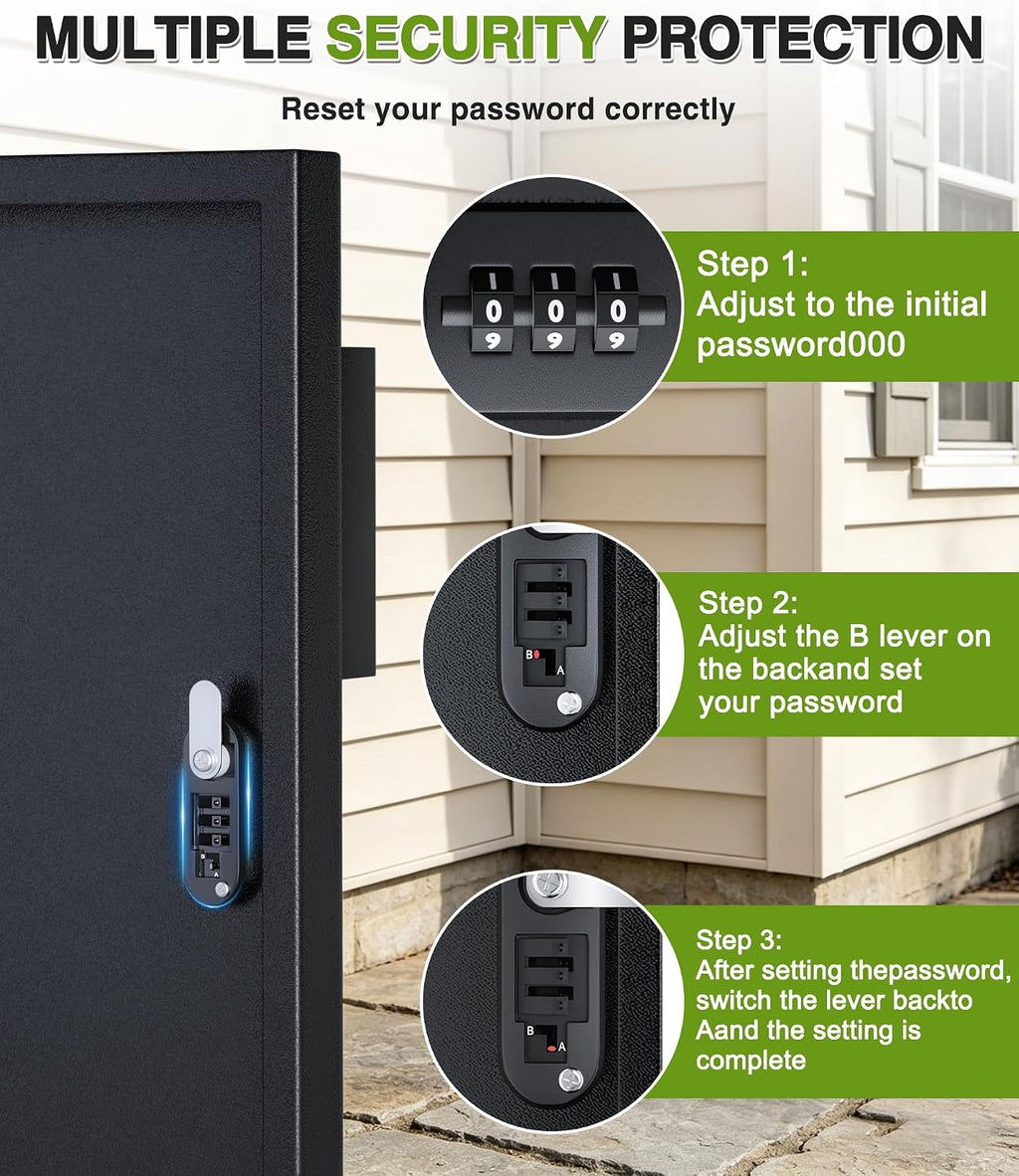 Large Parcel Delivery Box 127L Capacity, Outdoor Package Mailbox with Plant Top, Anti-Theft Letter Box with Password Lock & Key Lock for Porch Yard Home Office (XX - Large B)