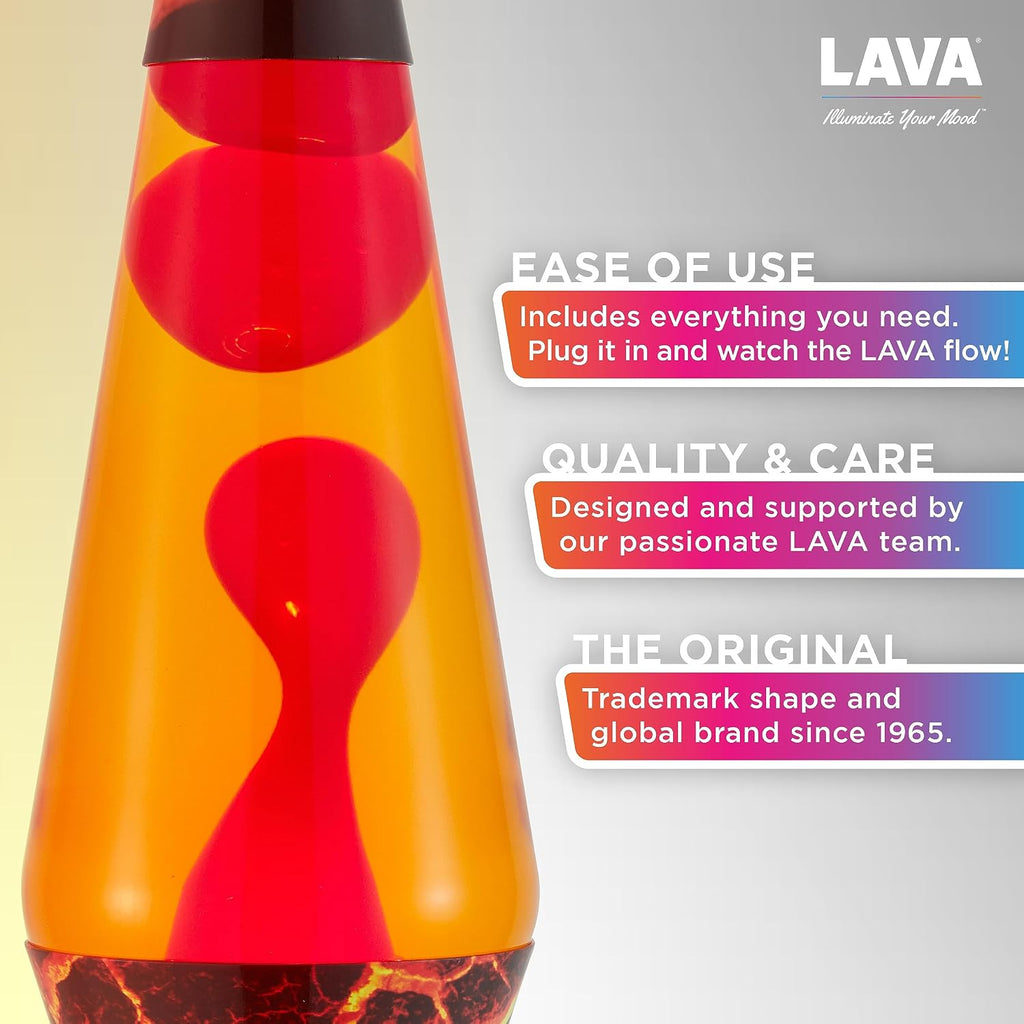 Lava The Original Lamp - 14.5' Volcanic Crags - Classic Liquid Motion Lamp - Red Wax and Orange Liquid - #2078 (Amazon Exclusive),(Pack of 4)