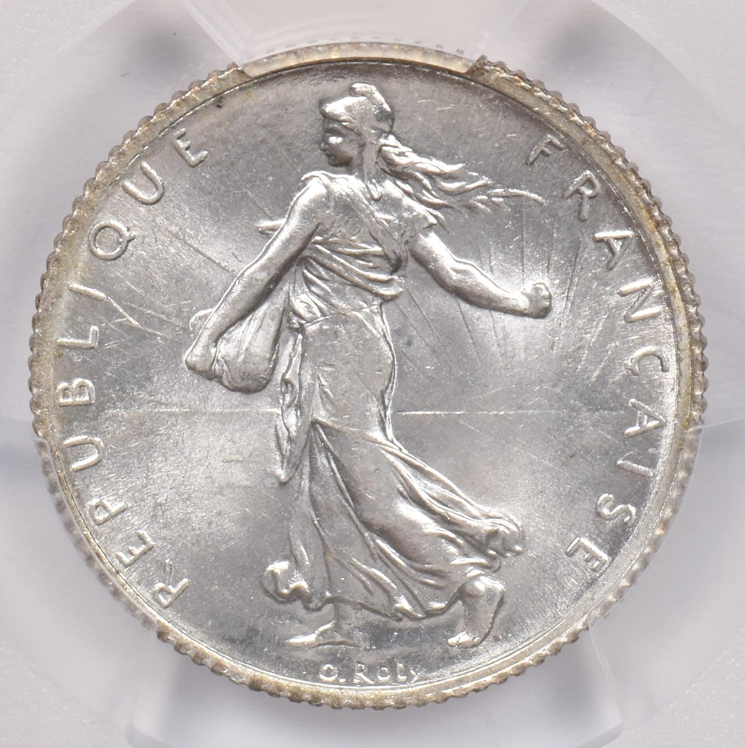 Collectible Coin France 1920 Franc PCGS MS 64 rare condition Gad-467 Semeuse PC1219
