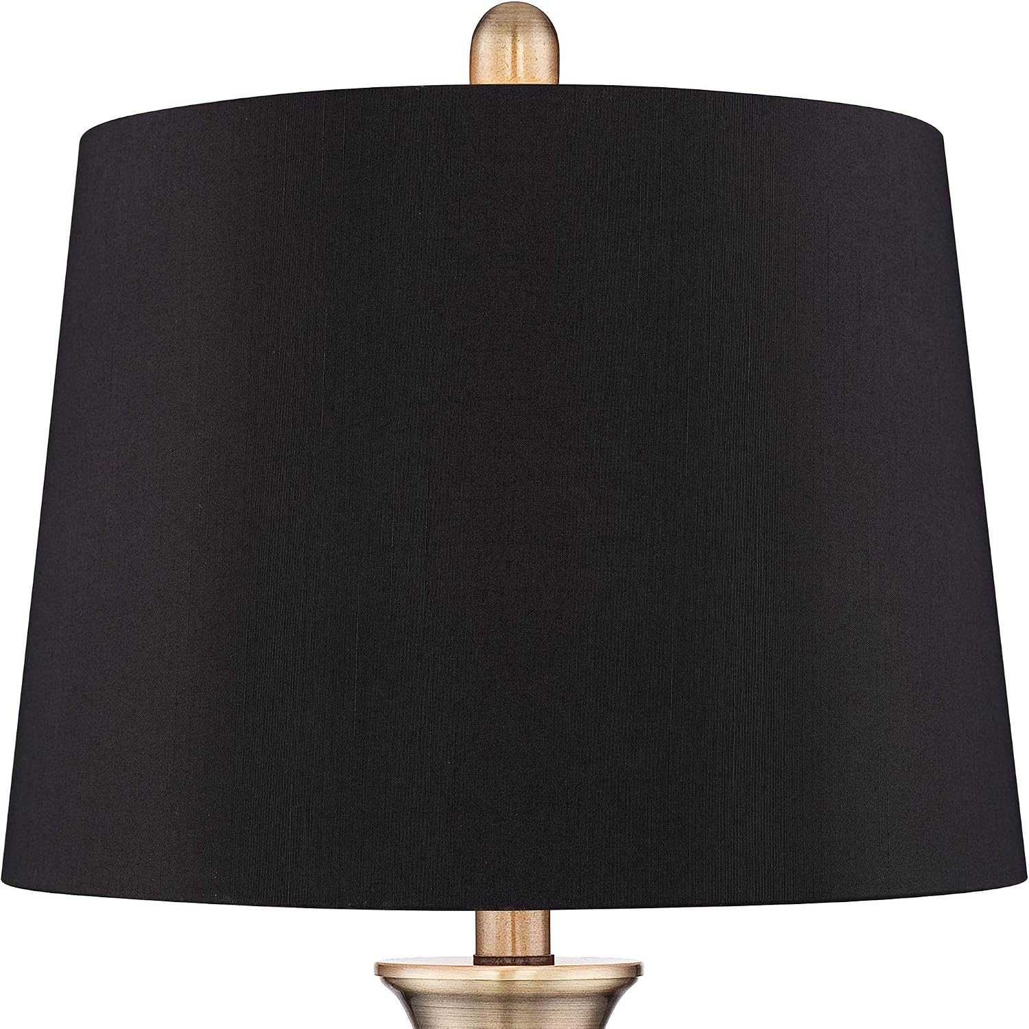 Regency Hill Becky Traditional Table Lamps 24 3/4' Tall Set of 2 Antique Brass Gold Metal Black Faux Silk Drum Shade for Bedroom Living Room House Home Bedside Nightstand Office Entryway