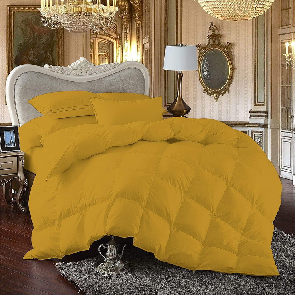7 Piece Bed-in-A-Bag Comforter & Sheet Set 8-10' Deep Pocket, 100% Egyptian Cotton Queen Size, Gold, Sets Include - 1Comforter, 1Flat Sheet,1Fitted Sheet, 2Pillowcase & 2Pillowsham