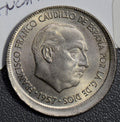 Collectible Coin S0180 Spain 1957 (68) 5 Pesetas off center error rare