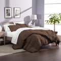 Oversized Queen All-Season Cooling Warmth Comforter Set – 3 Piece Bedding – 100% Egyptian Cotton, Long-Staple & Silky Soft – Luxury Hotel-Quality Duvet Insert – Machine Washable - Chocolate