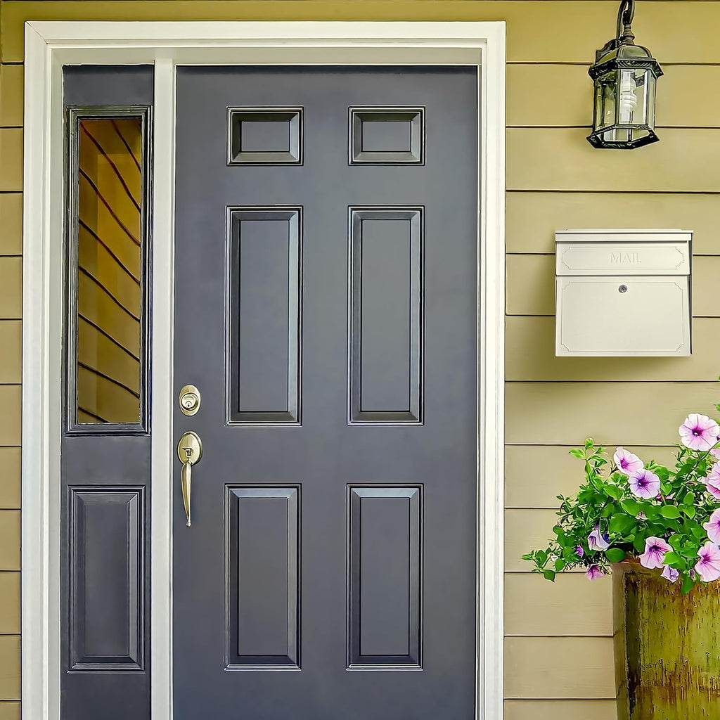 Mail Boss 7173 Townhouse Locking Security Wall Mount Mailbox, Cream White