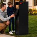 Modern Mailbox with Post - Residential Mailboxes for Outside Post Mount, Large Mail Box and Posts Combo Kit with Newspaper Package Slot, Magnetic Door, Powder Coated, Works with 4x4 or 6X6 Wood