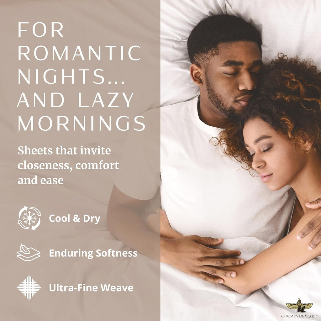100% Egyptian Cotton Sheets King Size | 1200 Thread Count | CEA Gold Seal Certified | Ultra Soft | Cooling for Hot Sleepers | 18' Deep Pocket | King Size [Dune]