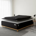 COTTON STICH 600 TC Zipper Fitted Sheet, 100% Egyptian Cotton, 18' Deep Pocket, Easy Zip Change, All-Around Secure Fit - Queen Size Bed - Black