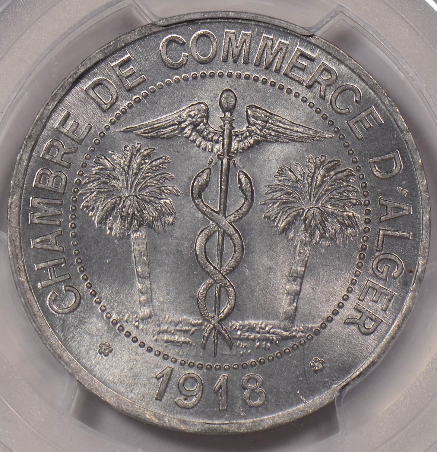 Collectible Coin PC0085 Algeria 1918 10 Cents PCGS MS 66 Lec-138 with J. Bory rare in this grade