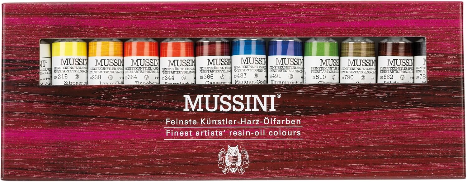 Schmincke - MUSSINI finest resin oil paints, cardboard set, 12 x 15 ml set, 70 012 097