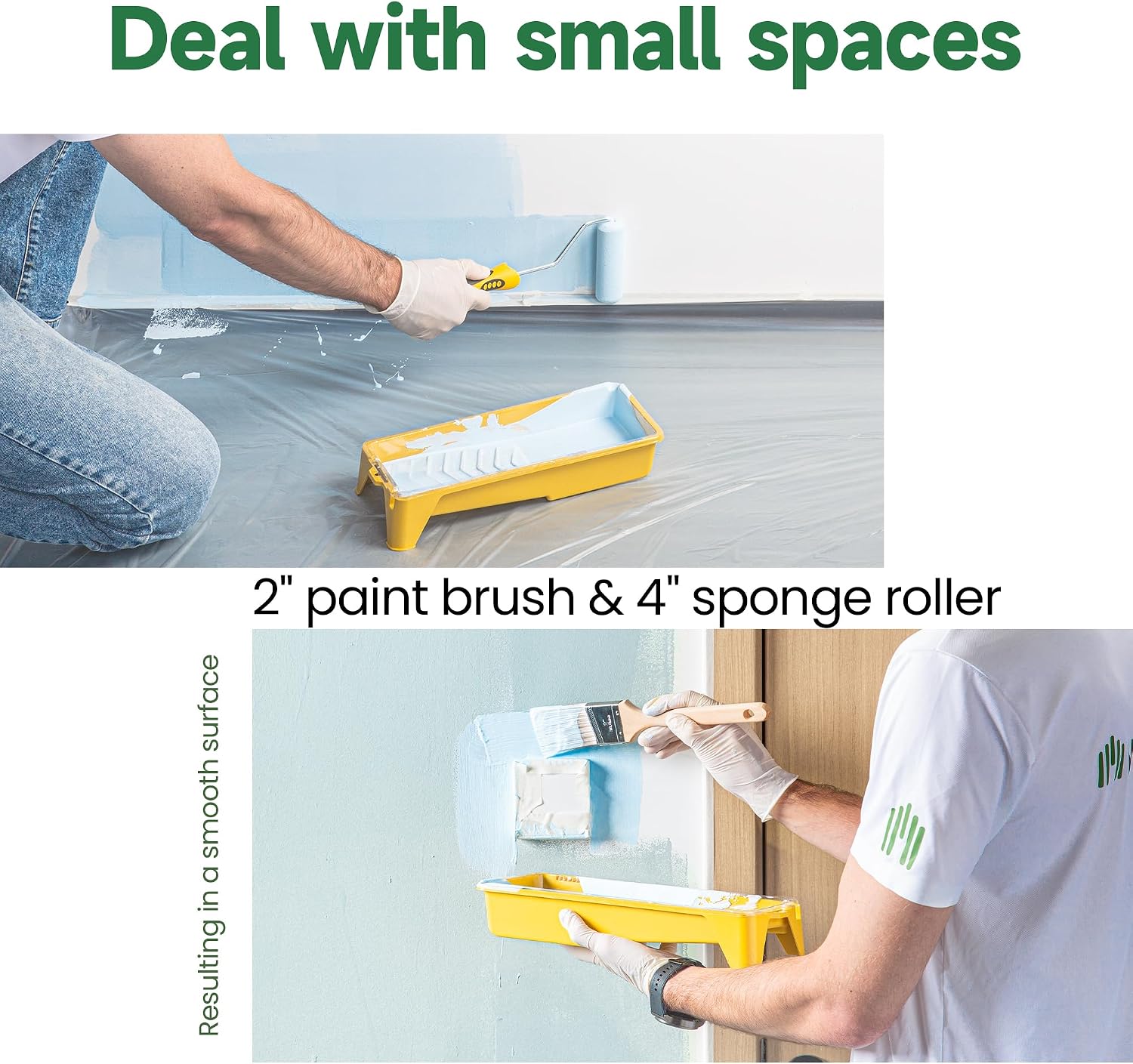 VOOMEY 28PC 18 Inch Paint Roller Kit, Paint Bucket,18' Paint Tray, 4 Inch Foam Paint Roller with 40 Inch Extension Pole,Ideal for Fast Large Area Painting Room and Small Area Detail Painting