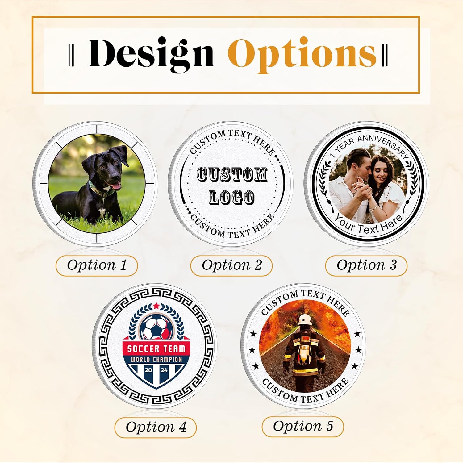 Custom Challenge Coin with Logo Text Photo – Personalized Double-Sided Metal Coin for Men Women (20)