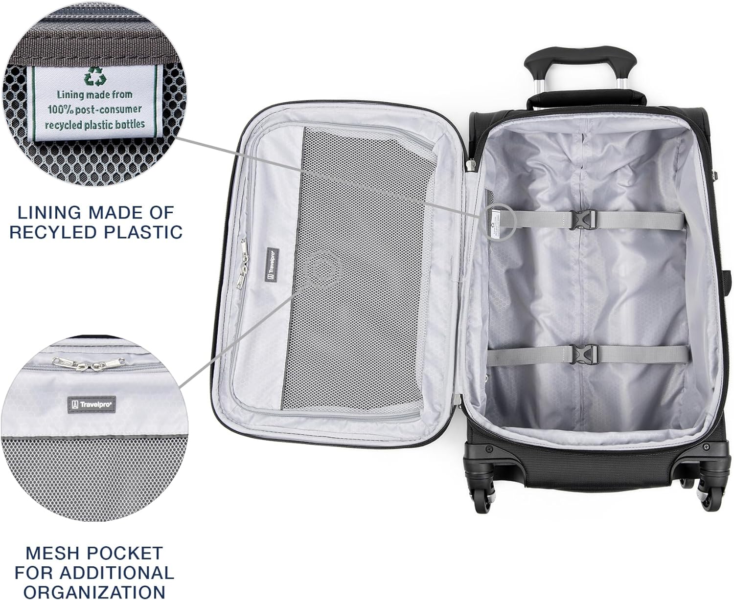 Travelpro Maxlite 5 Softside Expandable Luggage with 4 Spinner Wheels, Lightweight Suitcase, Men and Women, Black, Carry-on 21-Inch