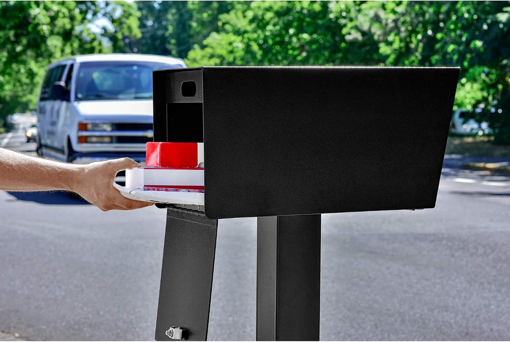 Mail Boss 7526 Mail Manager Street Safe Locking Security Mailbox, Black