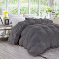 Dark Gray Down Alternative Pinch Pleated Comforter- Eastern King Size 118 x 110 Inches 1 Piece All-Season Duvet Insert, 500 GSM with Corner Tabs 100% Egyptian Cotton- (Dark Gray Solid)