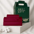 100% Egyptian Cotton Sheet Set Queen Size 4 PCs Sateen Weave Cooling Soft Wrinkle Resistant 18 inches Deep Pocket | 1 Fitted Sheet, 1 Flat Sheet, 2 Pillowcases | Burgundy