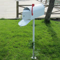 Mailboxes for Outside with Post, Mail Boxes for House Outside, Mailboxes, Black Mailbox, Post Mount Mailbox, Metal Mailbox and Post Kit, Lockable Outside Postbox(White)