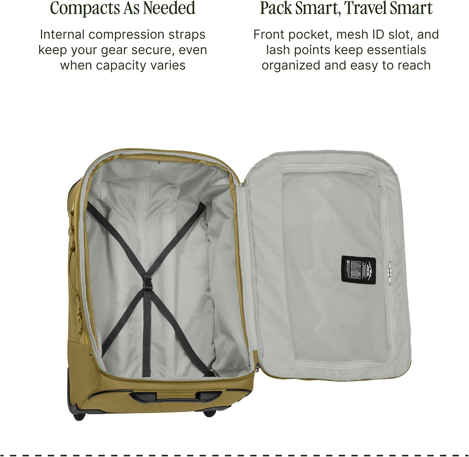 Eagle Creek Expanse 2-Wheel 29' Convertible Luggage Durable Luggage with Backpack Straps Water-Resistant, Expandable, Lockable Zippers Travel Gear Hauler - Gold