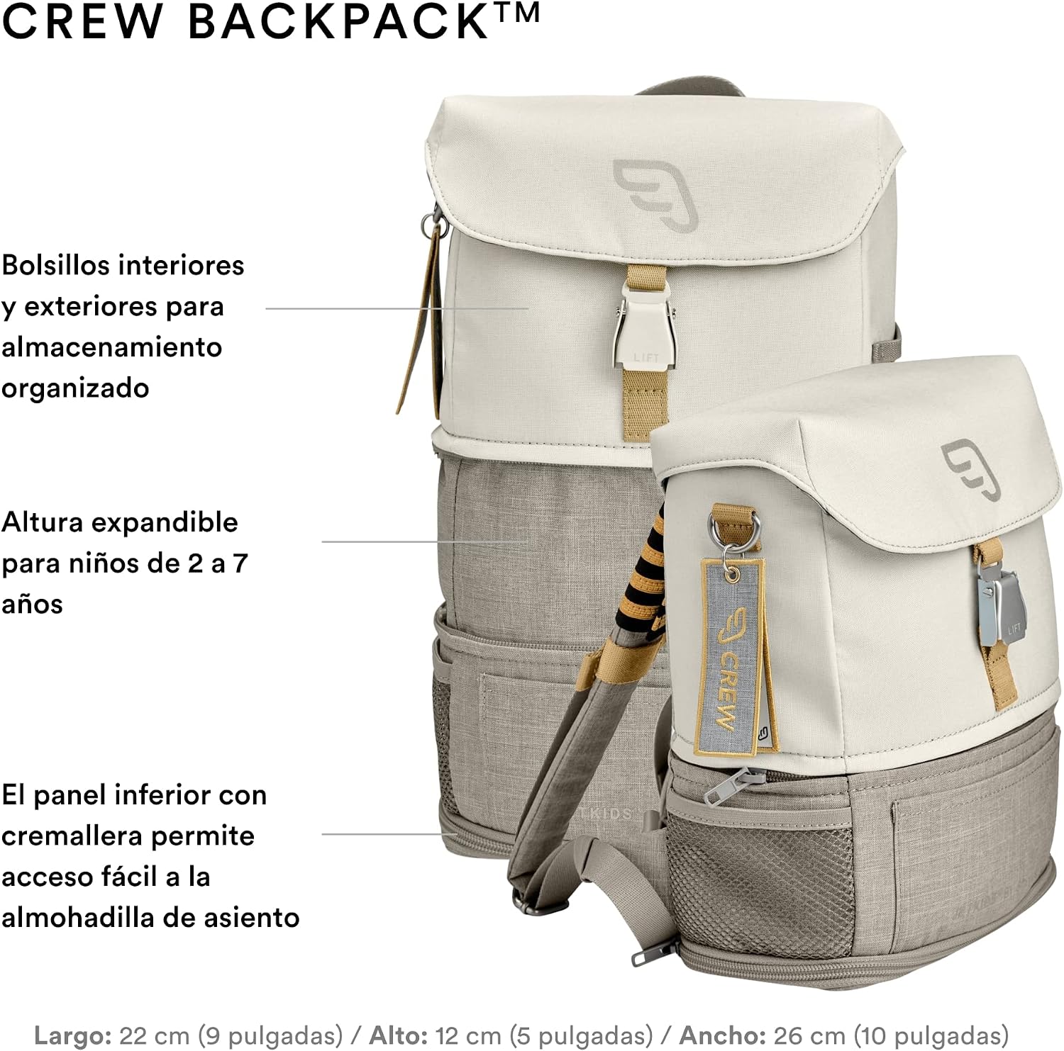JetKids Stokke Travel Bundle, White - Includes BedBox Ride-On Suitcase & Backpack - Best for Kids 2-7 Years Old (Up to 77 lbs)