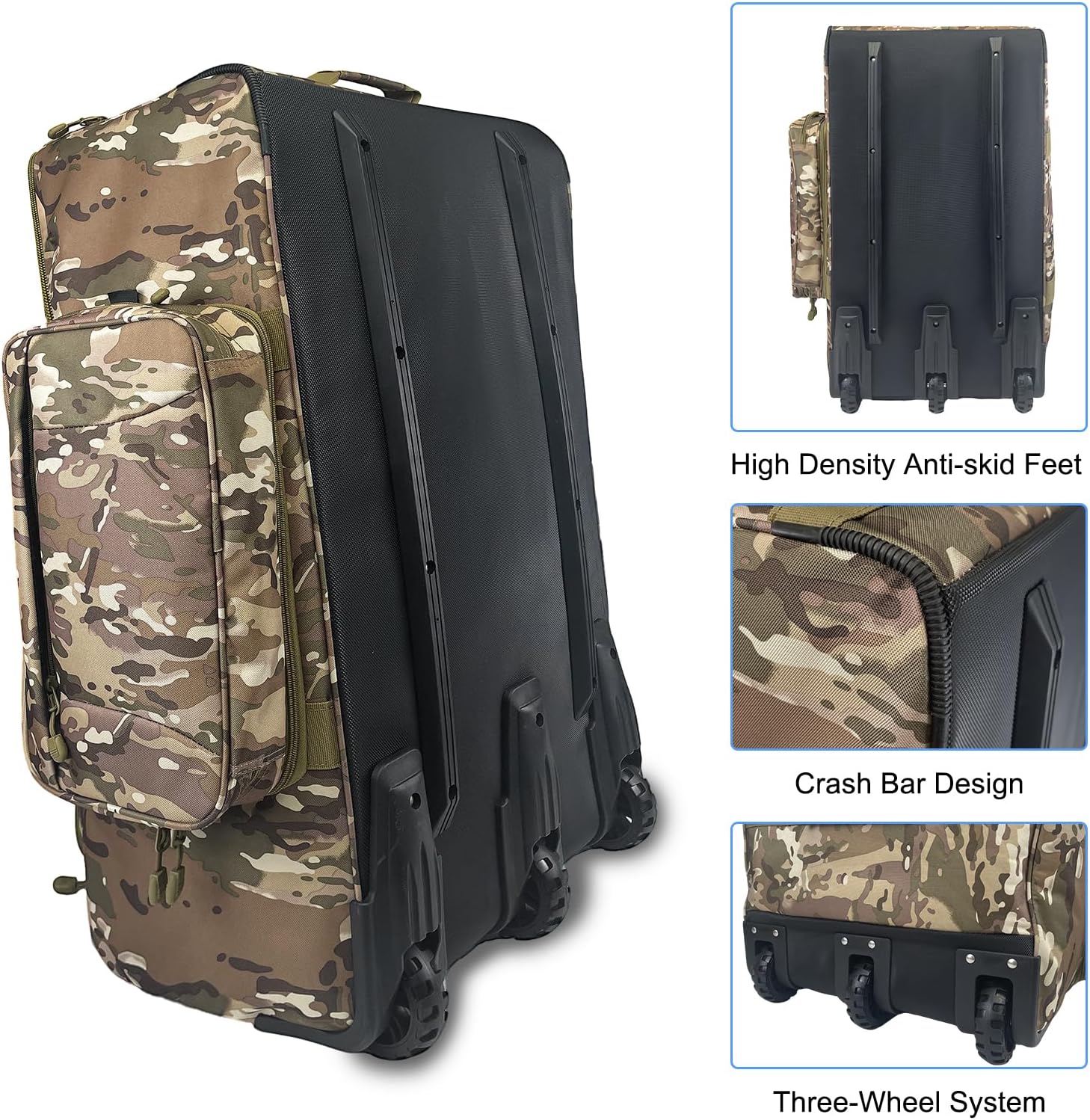WOLT 120L Rolling Duffle Bag with Wheels, Large Deployment Military Bag, Wheeled Heavy Duty Luggage for Travel, Camping