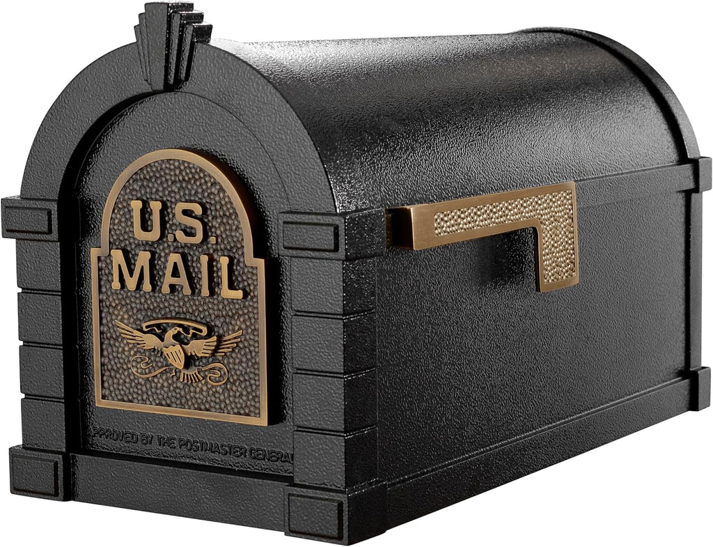 Gaines Keystone Series Mailbox - Black with Antique Bronze Eagle