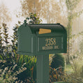 Whitehall Premium Mailbox with Side Address Plaques, Personalized Large Mailbox with Post and Address Plaque for Outside, Package Mail Box with Post (4 Colors Available)